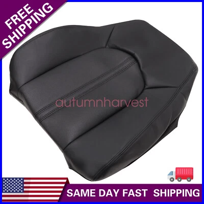 For Cadillac CTS 2008 2009-2013 Front Left Driver Top Leather Seat Cover BLACK - Image 1 of 4