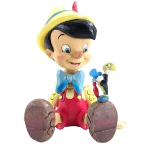 ✤ New JIM SHORE DISNEY Figurine PINOCCHIO & JIMINY CRICKET Wooden Boy Statue - Picture 1 of 6