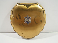 Vintage Elgin American Gold "BLACK WATCH REGIMENT" Mirror rouge Compact Signed