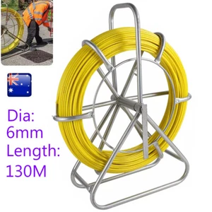 AUS 6mm Cable Duct Rodder Snake Trace Wire Reel Telstra NBN Tool Fish Tape 130M - Picture 1 of 7