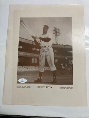 1952 baseball mag M114 monte Irvin autograph photo signed JSa certified - Image 1 of 4