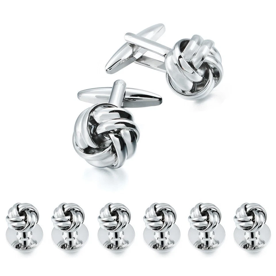 Hawson Personalize Flower Knot Man Shirt Tuxedo 6 Studs and 2 Cufflinks Set