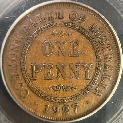 AUSTRALIA. 1927, Penny - PCGS XF45 - KGV, Melbourne - Image 1 of 4
