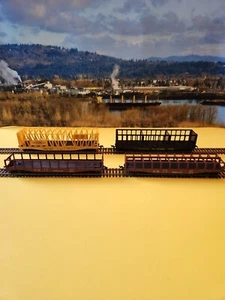 Spur HO Konvolut 4 offene Seiten Gütercontainerwagen - Santa Fe, Dow, Rio Grand - Bild 1 von 8