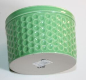 Crate & Barrel pin dot ramekin green 4" made in Portugal kitchen 