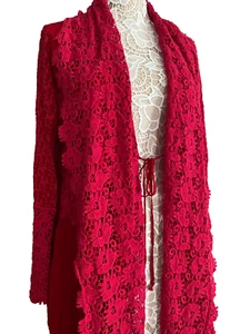 NWT Johnny Was ASAO Kimono Jacket Embroidered Lace Duster Sz M - Picture 1 of 8