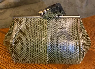 Very Cool Vintage 1950s Sterling Handbag Co. Green Snakeskin/Reptile Purse - Image 1 of 4