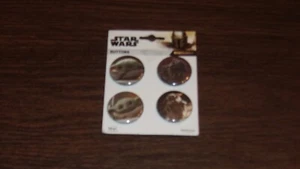 Star Wars MANDALORIAN The Child Baby Yoda Pins 4 Piece Button Set Disney - Picture 1 of 2