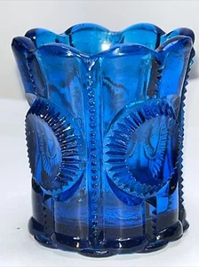 Vintage Mid Century Modern Viking Cobalt Blue Glass Fluted Toothpick Holder - Picture 1 of 9