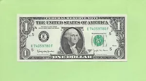 1963B ..UNCIRC 1 $ E 7405 9780 F .... 1963B 1 $ E-F BARR NOTE FRN - Bild 1 von 2