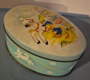 Cote D'or Vintage Easter Egg Chocolate Tin 1950s Lamb Duck Carriage Spring - Picture 1 of 13