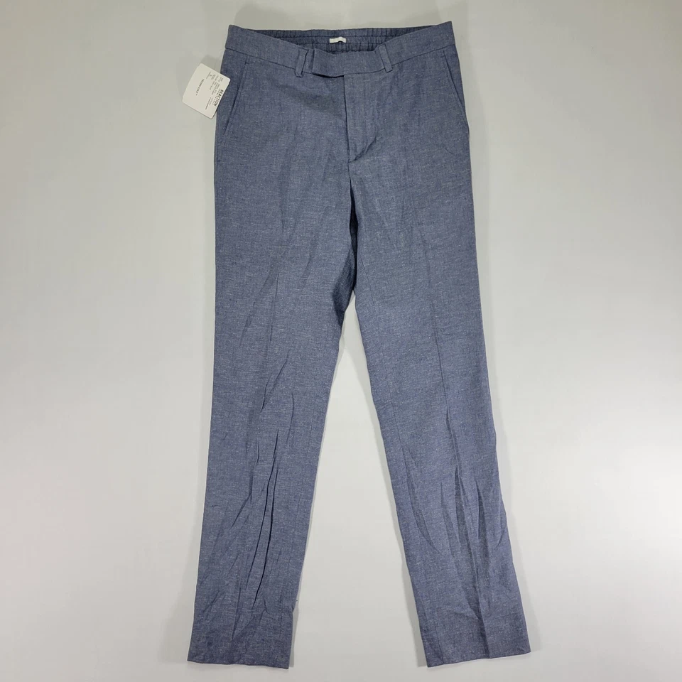 Pantalones Kenneth Cole Reaction para hombre TECHNI-COLE lino algodón azul corcho 31 x 33 NUEVO Foto 1 de 4