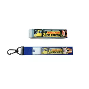 Set of use Epipen elastic Wrist band wristband / Key tag gift Medical Alert - Picture 1 of 3