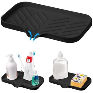 Multifunctional Black Soap Holder For Kitchen Sink Soap Bar Holder Sink Sponge H - Picture 1 of 9