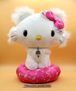 Cojín Sanrio Charmmy Kitty 10" felpa sobre rosa con adorno de llave 2005 Japón como nuevo - Imagen 1 de 10