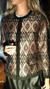 Exclusively Misook Sz S M Cardigan Jacket Black & Gold Shimmer Party Wedding - Picture 1 of 6