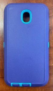 Funda protectora para teléfono Samsung Galaxy J7 SM-J737V + clip para cinturón - púrpura y azul - Imagen 1 de 4
