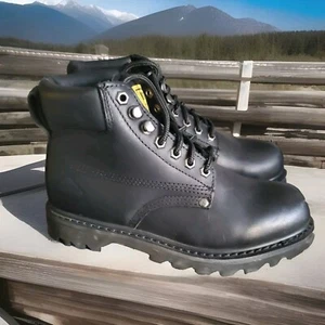 Work Zone Herren 6 Zoll Stahlkappe Schwarz Stiefel, Stil: S611, Schwarz Größe 7 - Bild 1 von 7