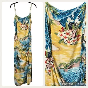 Vintage Maui Clothing Co Tropical Floral Hawaiian Maxi Dress Island XS - Picture 1 of 5