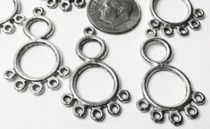 Drop, 12 Antiqued Silver Plated Pewter 24x14mm Figure 8 Chandelier Earring * - Bild 1 von 3