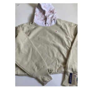 champion tejido inverso crop sudadera con capucha M - Imagen 1 de 9