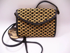 Deja Vous Black/Tan Bag Purse Handbag ‘Recycled Paper Collection’ Tianguis Ltd - Picture 1 of 12