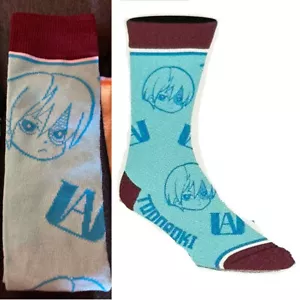 Bioworld My Hero Academia Anime Character Socks - Shoto Todoroki (Head & Logo) - Picture 1 of 1