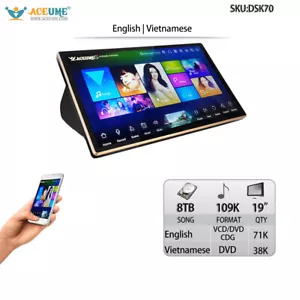 Disco duro de 8 TB 109K inglés, canciones vietnamitas, reproductor de karaoke con pantalla táctil + mezclador + micrófono - Imagen 1 de 10
