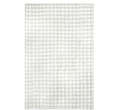 Jeni Solid Faux Rabbit Machine Washable White 5 ft. x 8 ft. Area Rug - Image 1 of 4