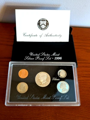 NEW 1996 s United States Mint SILVER Coin Proof Set US COA Uncirculated - Image 1 of 4