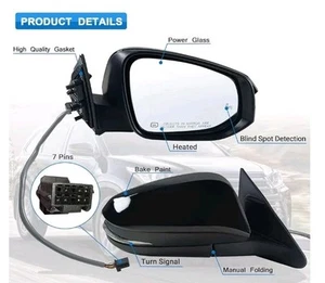 14-19 Toyota Highlander passenger Right Side Mirror Turn Power Heat Fold Blind - Picture 1 of 3