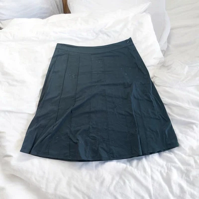 April Cornell Falda Algodón Con Flores Bordadas Negras Cremalleras en la Espalda Talla Grande Foto 1 de 4