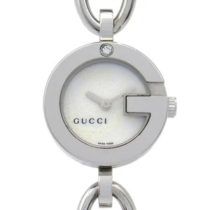 Gucci G Charm Watch Stainless Steel White 107 Used From Japan - Picture 1 of 20