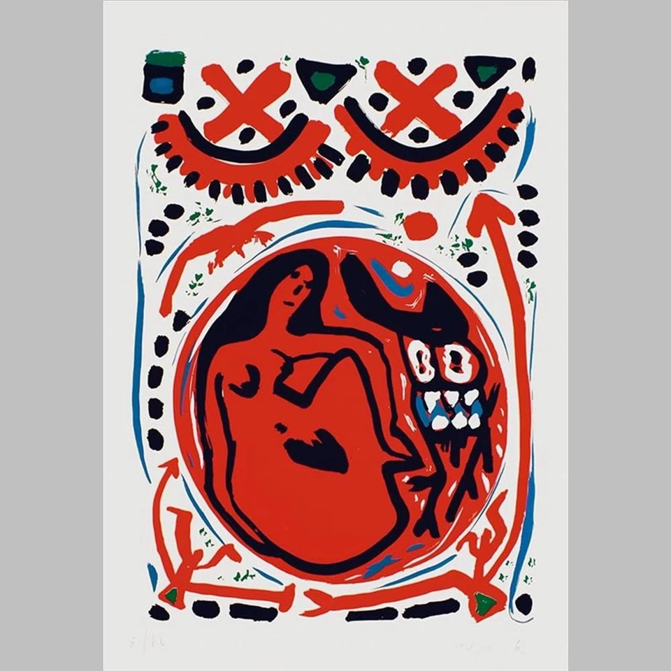 A.R. Penck - Künstlerkeramik - Siebdruck - signiert und limitiert - Bild 1 von 1