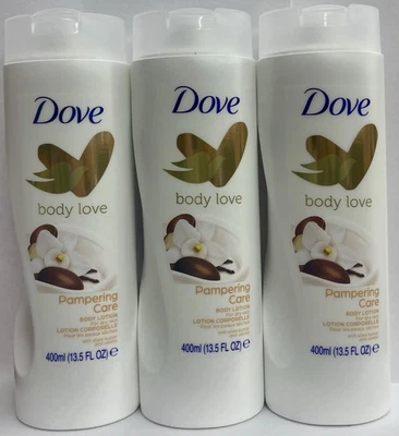 3 Pcs Dove Body Love Pampering Care Body Lotion Shea Butter & Vanilla 400ml Each - Image 1 of 3