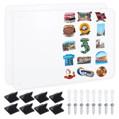 17.5x11.5" Magnetic Board,2pcs Magnet Board Magnetic Wall Bulletin Board,White Foto 1 de 4