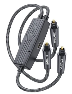 Digitales optisches Splitterkabel, 1 in 2 Out SPDIF Toslink optisches Audiokabel,... - Bild 1 von 7