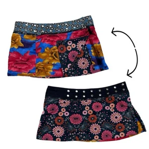 Falda reversible retro con flores hippie talla única para mujer Zand Amsterdam - Imagen 1 de 7