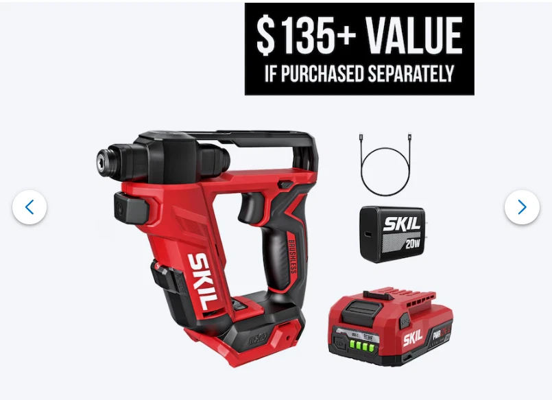 Skil DL6300D-11 Kit de Taladro Abatible Sin Escobillas 12V/20V 2.0 Ah USB-C Batería y Cargador Foto 1 de 1