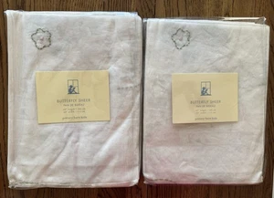 (2) Pottery Barn Kids Embroidered  Butterfly Sheer Panel Curtains 44x63 - Picture 1 of 4