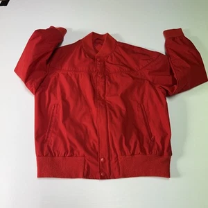 Arnie Arnold Palmer Mens Large Golf Red COAT JACKET VINTAGE Poly-Cotton FULL ZIP - Picture 1 of 24