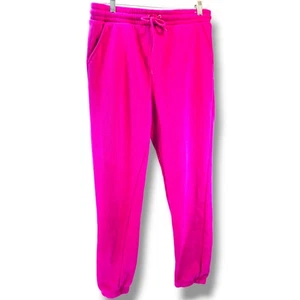 Rue21 Pink Jogger Sweatpants Womens Size L Tapered Fit Elastic Drawstring Waist  - Picture 1 of 12