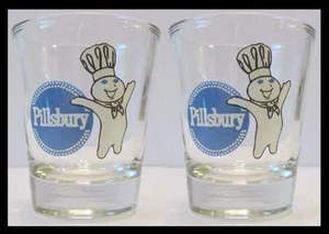 Up4Bid Very Nice Set of 2 Pillsbury Doughboy Shot Glasses - Picture 1 of 1