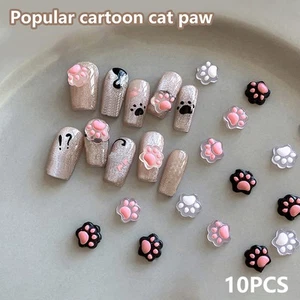 10Pcs 3D Nail Art Cat Paw Shape Charms Manicure Tips Rhinestones Decor _cn - Picture 1 of 15