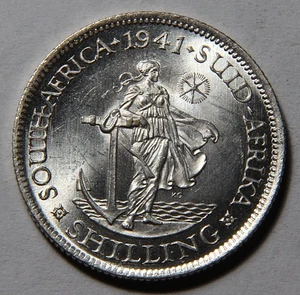 1941 South Africa One 1 Shilling Nice UNC -5053- - Picture 1 of 4