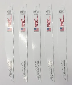 Milwaukee 48-00-5706 9" x 8 TPI The Wrecker Multi Material SAWZALL Blade 5 Pack - Picture 1 of 1