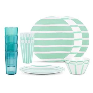 Recycled Plastic Lightweight Durable Plate Bowl Tumblers Camping Tableware Set - Picture 1 of 59