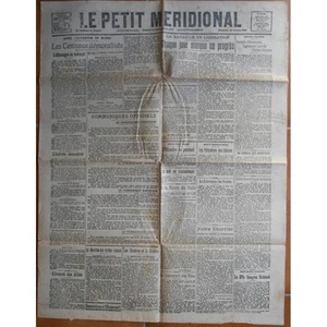 Le PETIT MÉRIDIONAL Lunel Pézenas Cette Clermont-Hérault Montpellier 27 Oct 1918 - Picture 1 of 1