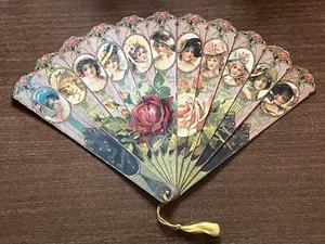 Tarjeta de San Valentín vintage plegable de mano victoriana para damas excelente - Imagen 1 de 12