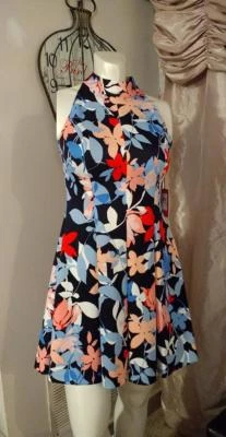 Vestido feminino Vince Camuto sem mangas haltered tamanho 8 - Imagem 1 de 3